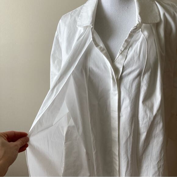 Shirt Dress Halston Heritage Smock Sleeve Overlay White Women's Size Small - Picture 9 of 14